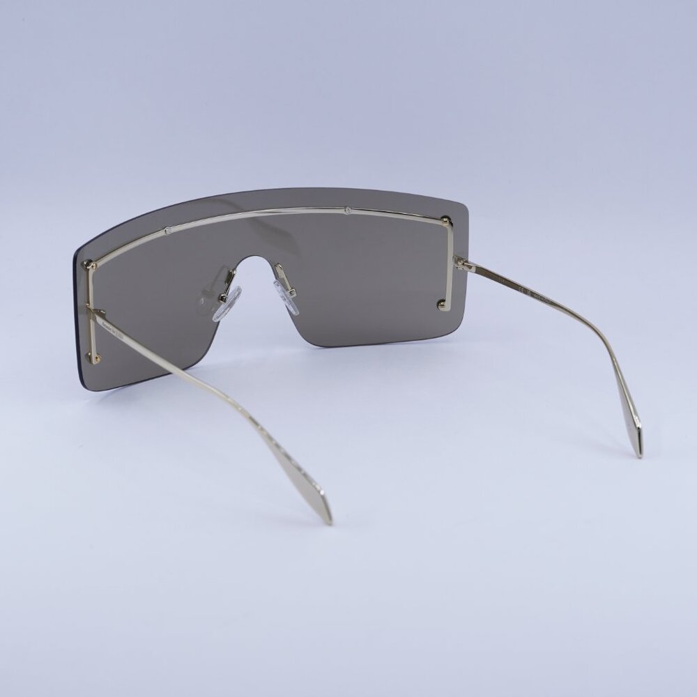 🕶️ New Alexander McQueen AM0412S 002 Sunglasses - Gold Frame, Brown Lenses - Picture 6 of 10